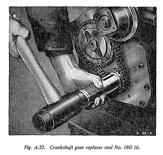 Fig A.22 Crankshaft gear replacer tool No. 18G 16.